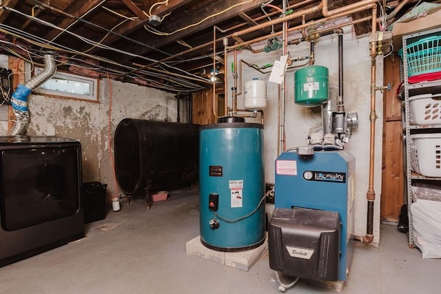 utility room featuring washer / clothes dryer and gas water heater