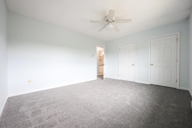 3 Dailey St Unit I, Attleboro, MA 02703 - unfurnished bedroom featuring carpet flooring, baseboards, and ceiling fan