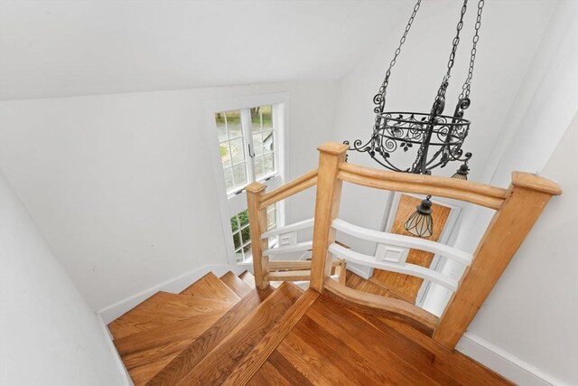 220 Prospect St, Seekonk, MA 02771 - stairs featuring wood finished floors and baseboards