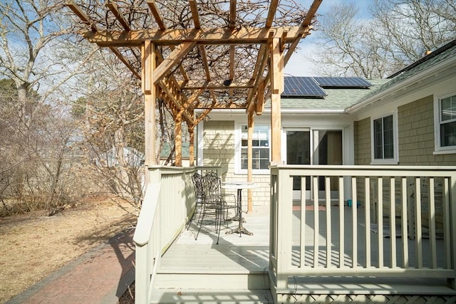 deck with outdoor dry bar