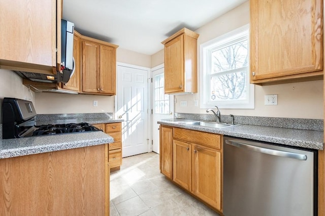 kitchen with stainless steel appliances and a sink