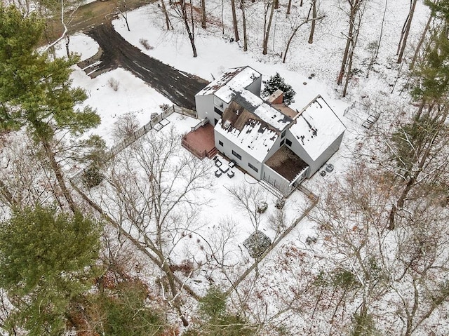 view of snowy aerial view