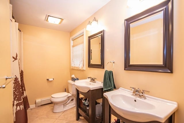95 N Lowell St, Methuen, MA 01844 - bathroom featuring baseboard heating and tile patterned floors