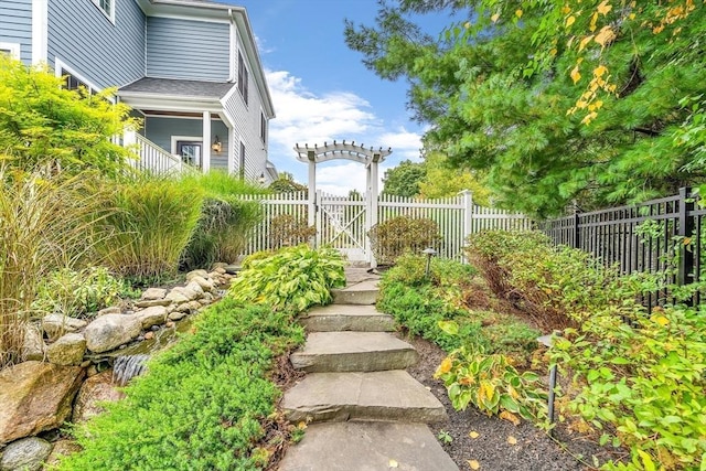 view of yard with fence