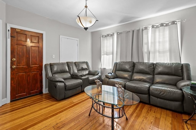 living room featuring light hardwood / wood-style floors