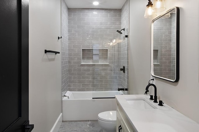 40 Mount Vernon St Unit 2, Boston, MA 02129 - bathroom with vanity, washtub / shower combination, and recessed lighting