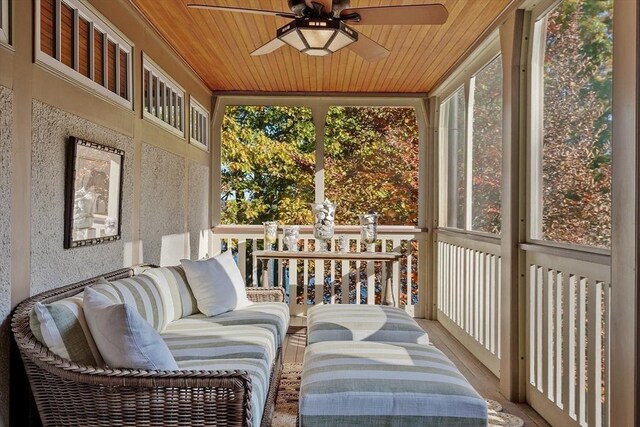 23 Newmarch St, Ipswich, MA 01938 - sunroom / solarium featuring ceiling fan