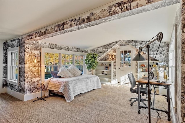23 Newmarch St, Ipswich, MA 01938 - bedroom with carpet, an office area, and wallpapered walls