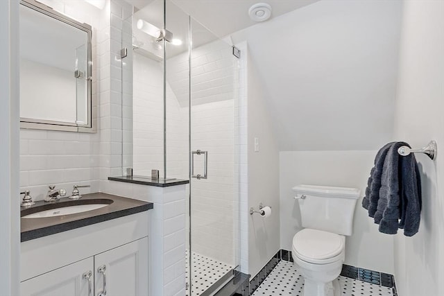 23 Newmarch St, Ipswich, MA 01938 - bathroom with a shower stall, toilet, vanity, and baseboards