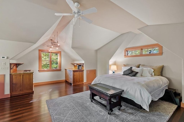 23 Newmarch St, Ipswich, MA 01938 - bedroom with dark wood-type flooring and vaulted ceiling