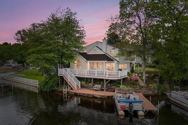 11 Bayside Dr, Wales, MA 01081 - dock with a deck with water view and stairway