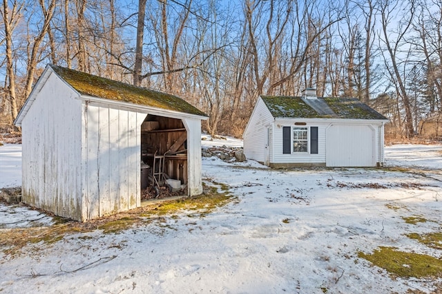 view of snow covered structure