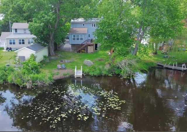 14 Carlson Cv, Weymouth, MA 02189 - water view with stairs and a boat dock