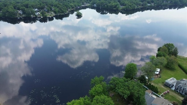 14 Carlson Cv, Weymouth, MA 02189 - bird's eye view of a large body of water and a heavily wooded area