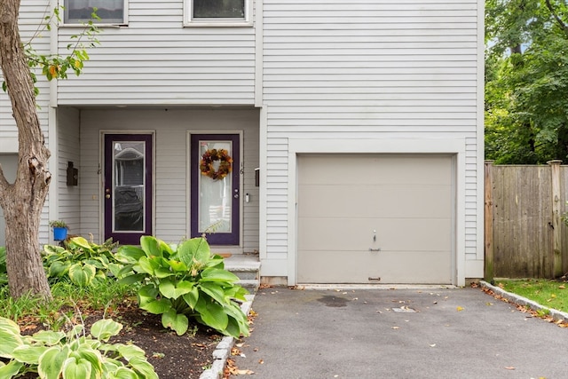 entrance to property with a garage