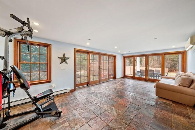 workout area with french doors