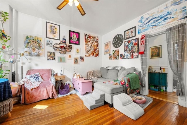 39 Glenville Ave Unit 2, Boston, MA 02134 - living area with a ceiling fan and hardwood / wood-style flooring