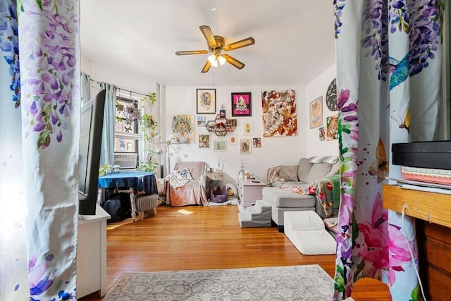39 Glenville Ave Unit 2, Boston, MA 02134 - playroom featuring a ceiling fan, wood finished floors, and cooling unit