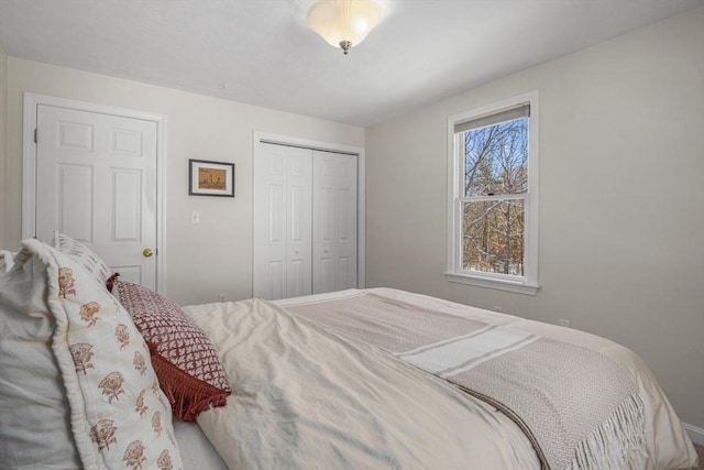 bedroom with a closet