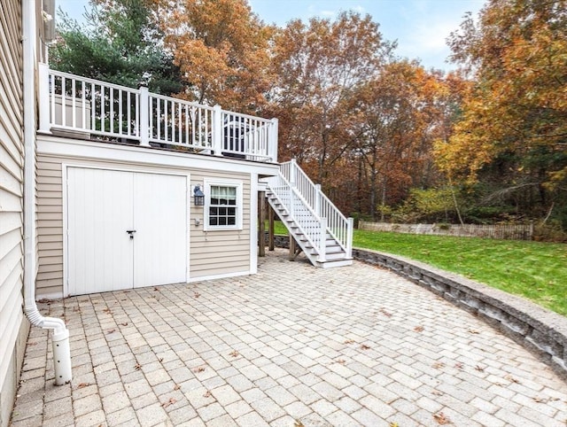 view of patio / terrace with stairs