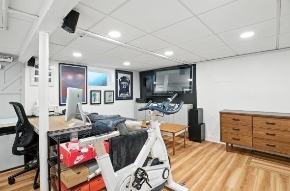 6 Hayes Rd, Salem, MA 01970 - office area with wood finished floors and recessed lighting