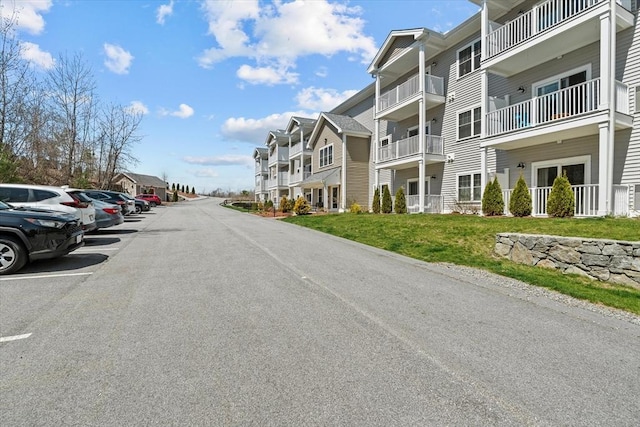 view of road with a residential view