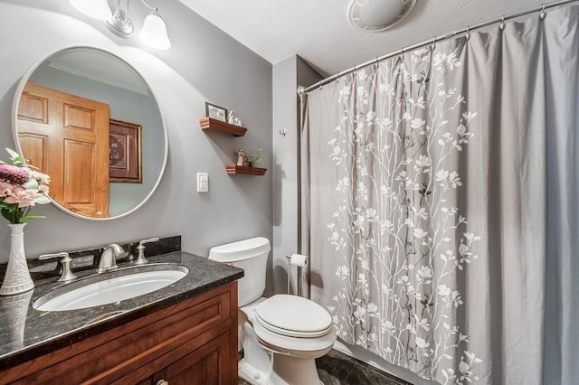 2470 W St, Wrentham, MA 02093 - full bathroom featuring toilet, vanity, and curtained shower