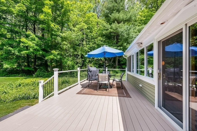 2470 W St, Wrentham, MA 02093 - wooden terrace featuring outdoor dining area