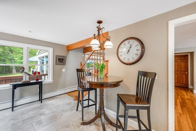 2470 W St, Wrentham, MA 02093 - dining room featuring baseboards and a baseboard radiator