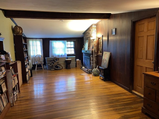 127 Depot Rd, Boxford, MA 01921 - living area with a brick fireplace and wood finished floors