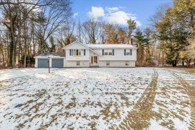 bi-level home with a garage