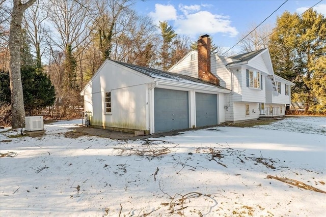 exterior space featuring a garage