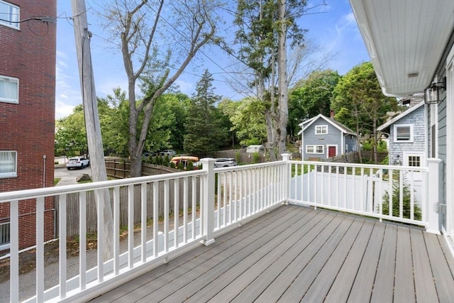 114 Broad St Unit D, Weymouth, MA 02188 - wooden terrace with view of wooded area