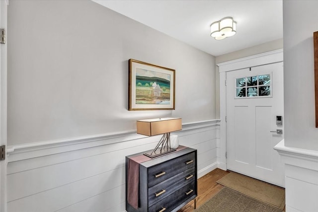 entrance foyer featuring dark hardwood / wood-style floors