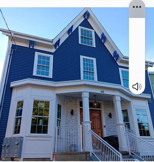 view of front of property with covered porch