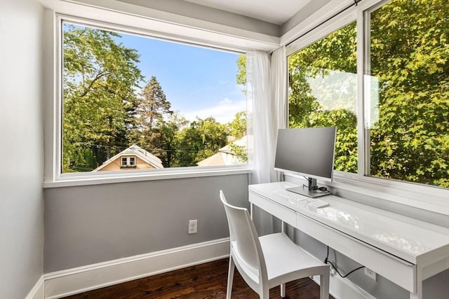95-97 Charlesbank Rd Unit 2, Newton, MA 02458 - office space with baseboards and dark wood-style floors
