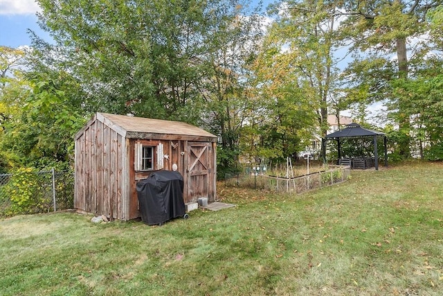 view of shed with a gazebo