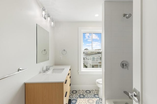 77 N End Blvd Unit 2, Salisbury, MA 01952 - full bathroom featuring vanity, baseboards, toilet, and bathing tub / shower combination