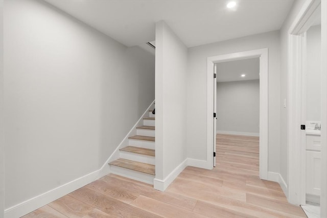 832 E 3rd Unit A, Boston, MA 02127 - staircase featuring wood finished floors and recessed lighting