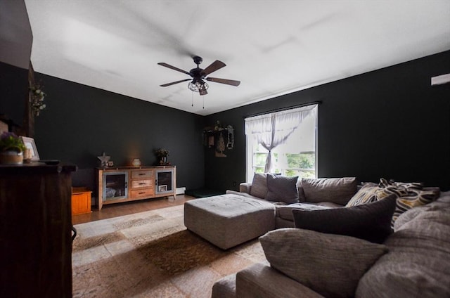 249 Chace Rd, Freetown, MA 02717 - living area featuring ceiling fan and wood finished floors