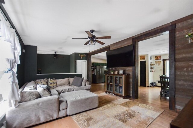 249 Chace Rd, Freetown, MA 02717 - living area with ceiling fan and light wood-style floors
