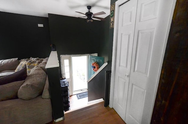 249 Chace Rd, Freetown, MA 02717 - bedroom featuring wood finished floors, a ceiling fan, baseboards, and a closet