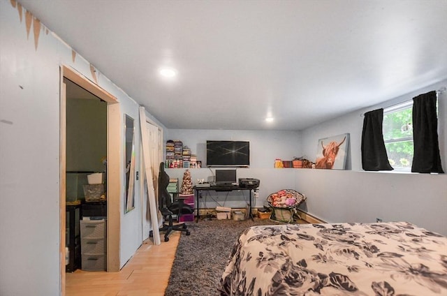249 Chace Rd, Freetown, MA 02717 - bedroom featuring light wood-type flooring, a desk, and recessed lighting