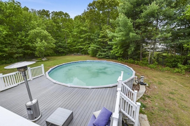 249 Chace Rd, Freetown, MA 02717 - outdoor pool featuring a wooden deck and a yard