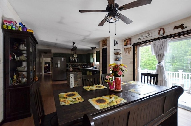 249 Chace Rd, Freetown, MA 02717 - dining room with wood finished floors and ceiling fan