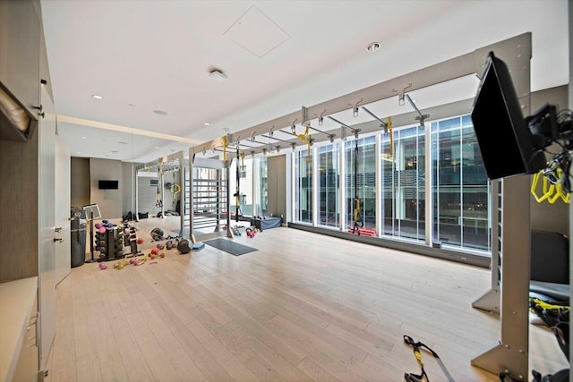 1 Franklin St Unit 1504, Boston, MA 02110 - workout area featuring wood finished floors