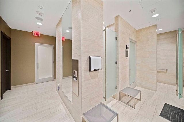 1 Franklin St Unit 1504, Boston, MA 02110 - full bath featuring a shower stall and tile patterned flooring