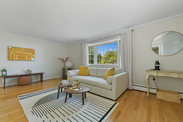 8 Edwards Rd Unit 8A, Woburn, MA 01801 - living area with ornamental molding, light wood-style floors, and baseboards