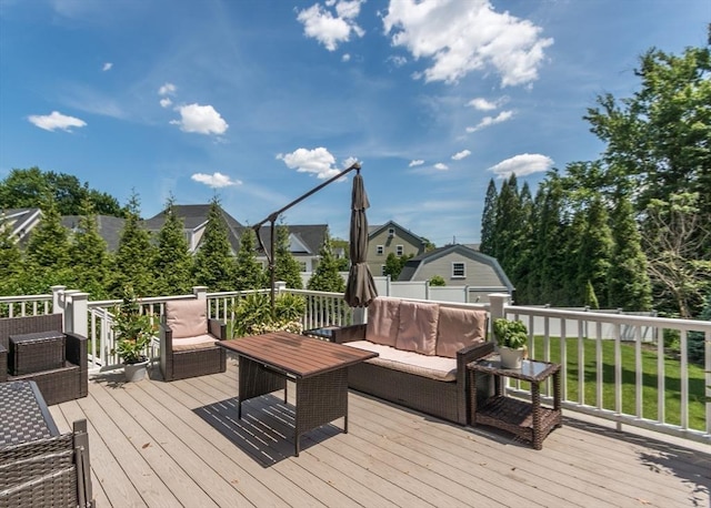 17 Elinor Cir, Waltham, MA 02452 - deck with outdoor lounge area