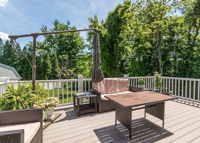 17 Elinor Cir, Waltham, MA 02452 - wooden terrace featuring an outdoor living space